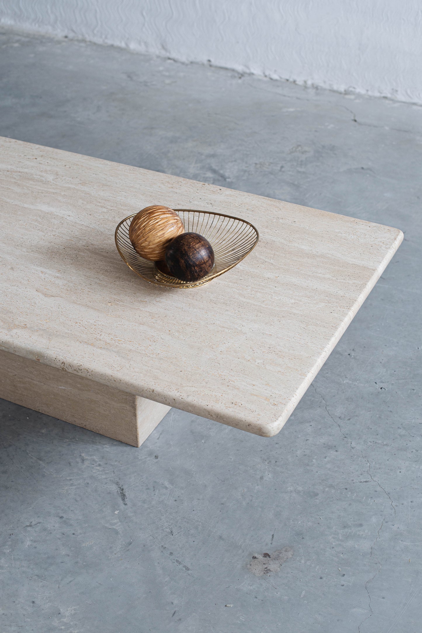 Italian 70`s Travertine coffee table