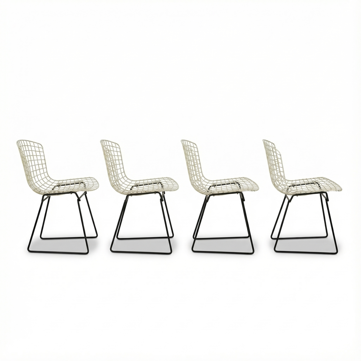 Early Model Harry Bertoia 420C Wire Chairs for Knoll International — Set of Four