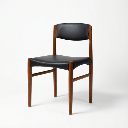 set of 6 teak and leather chairs - Grete Jalk for Glostrup