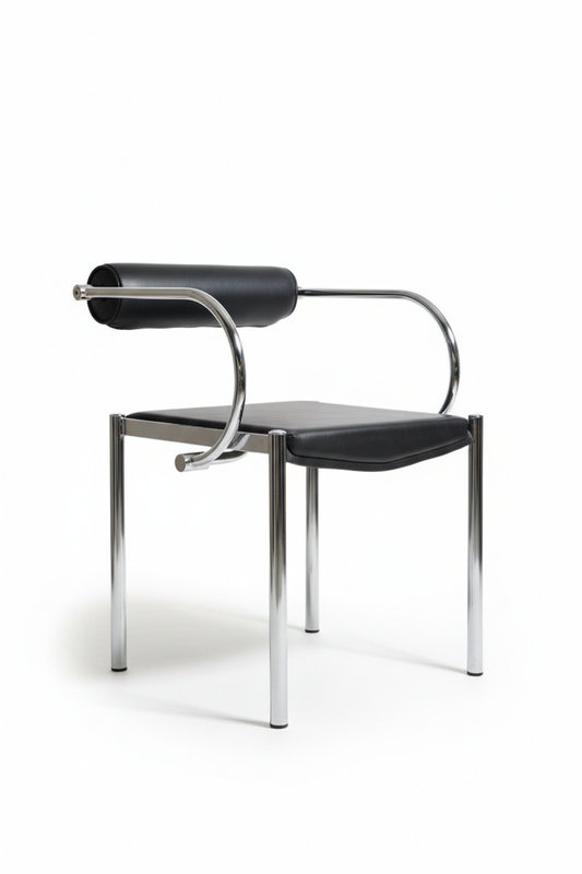 Postmodern tubular chrome chairs (2 chairs available)