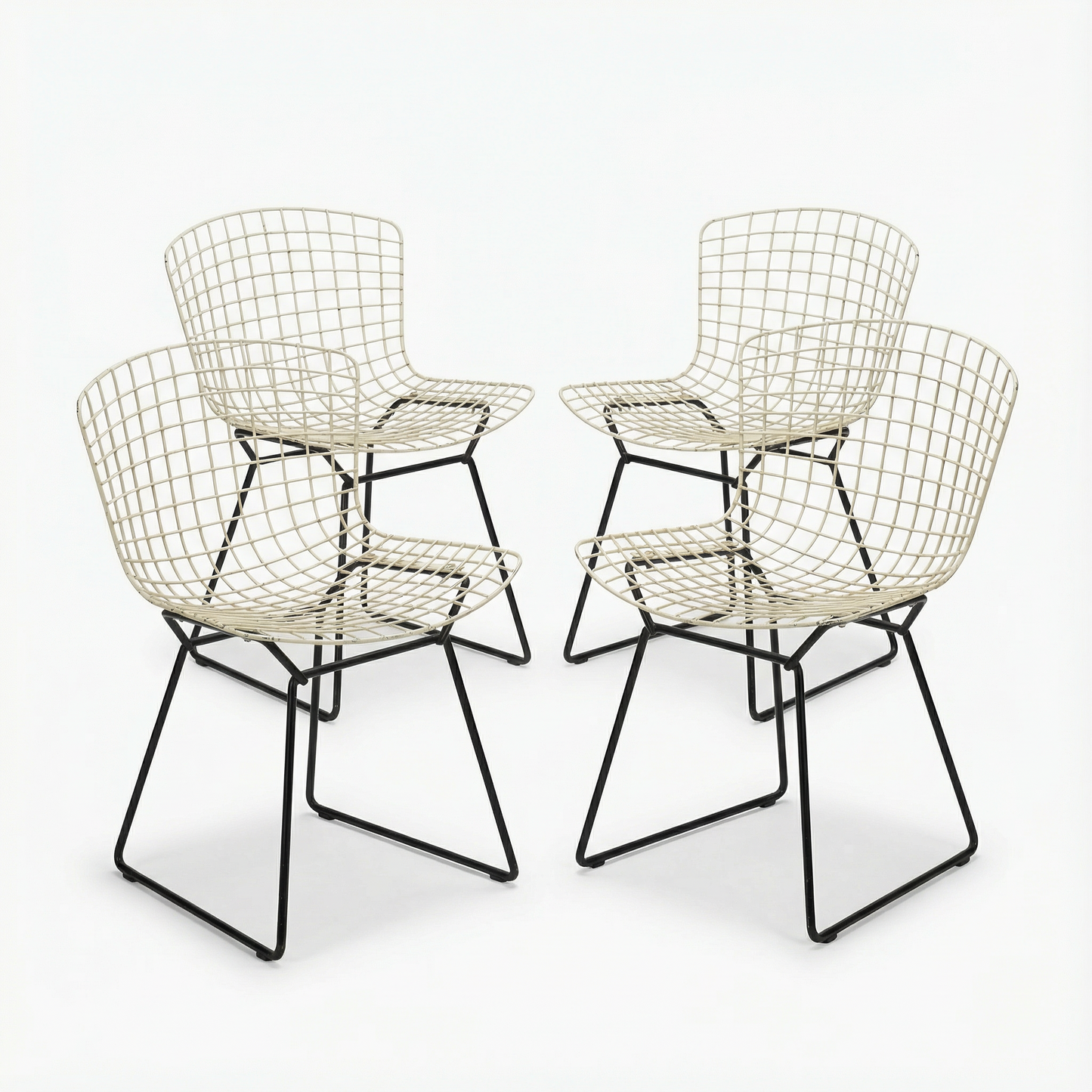 Early Model Harry Bertoia 420C Wire Chairs for Knoll International — Set of Four