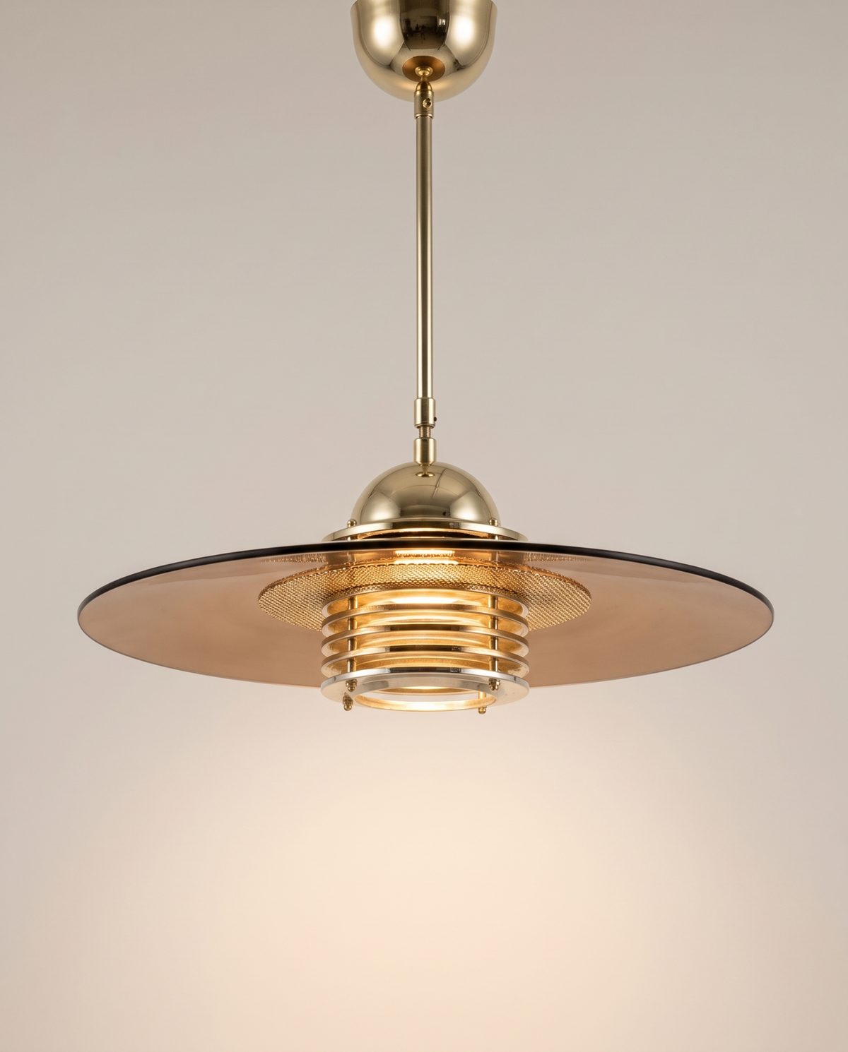 Detail of smoke glass Belid pendant light