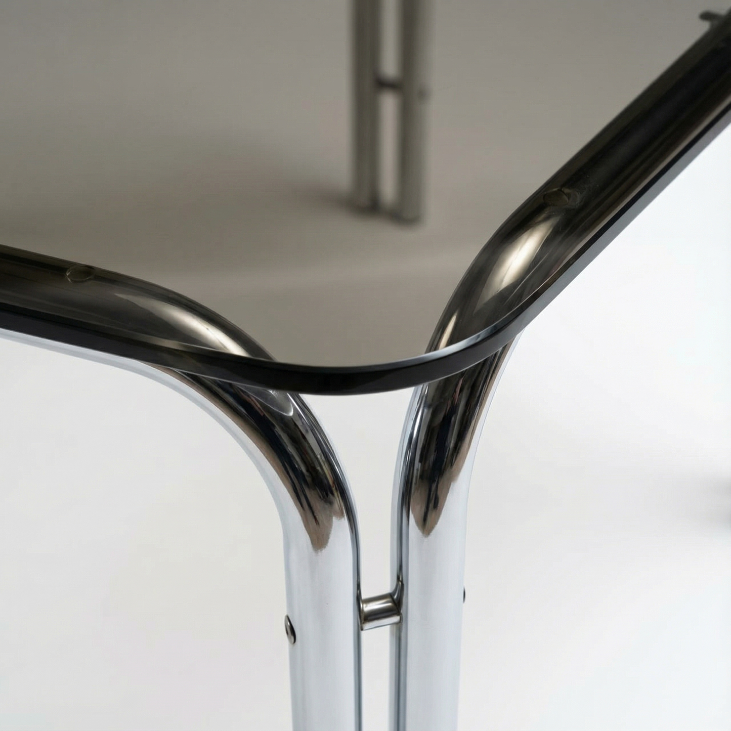 Hexagonal Smoked Glass Dining Table, Italy, 1970s