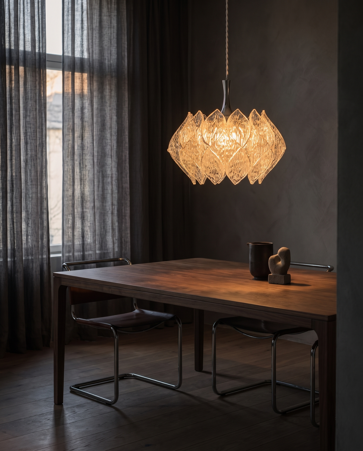 Vintage German pendant light in interior setting
