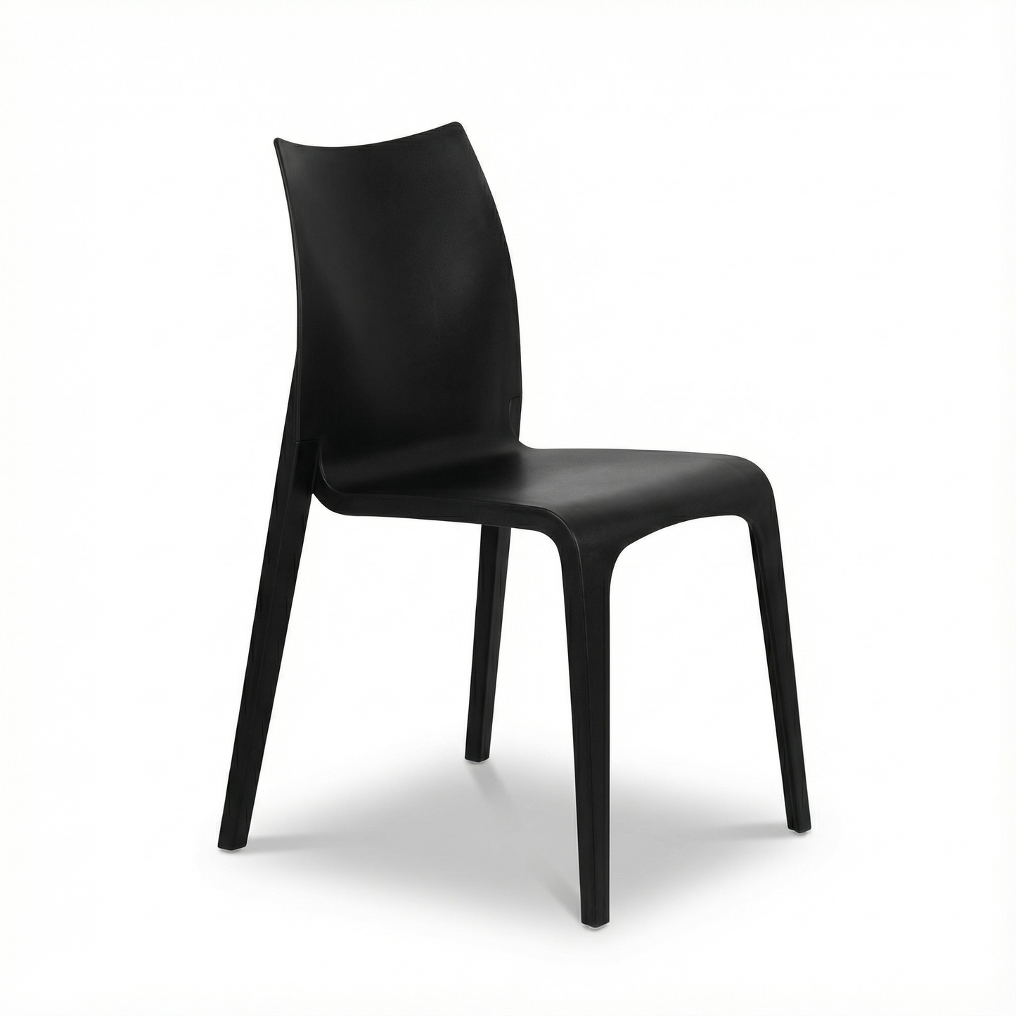 Set of 6 stackable Flow Chairs in Black Plywood