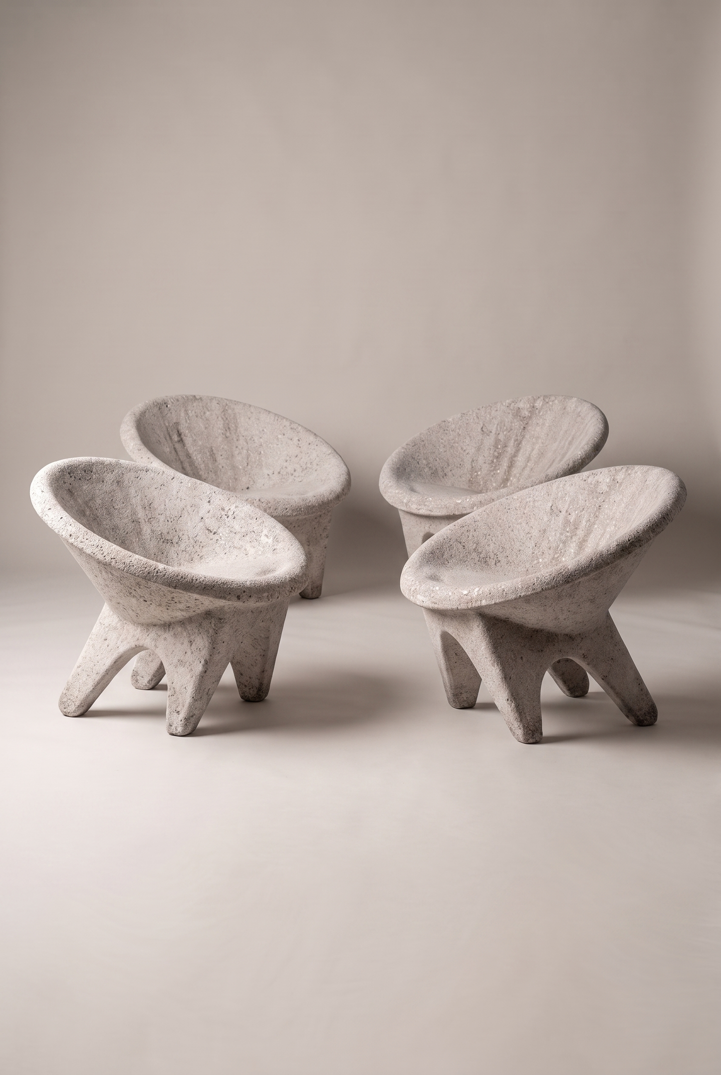 Italian Concrete “Sphere” Garden Set, 1960s
