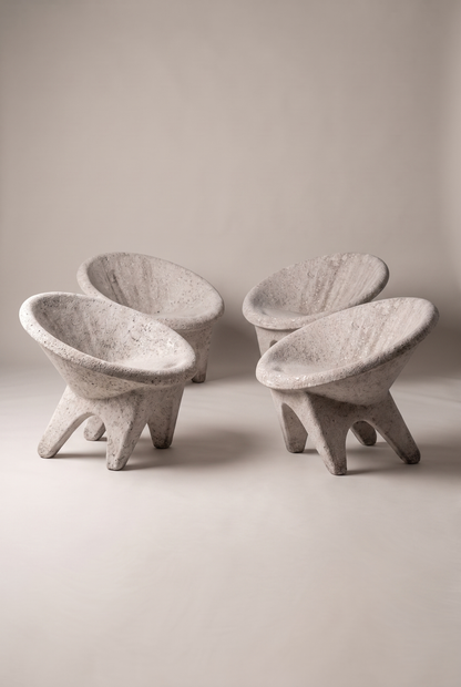 Set de grădină Sphere din beton: masă și 4 scaune – imagine 4