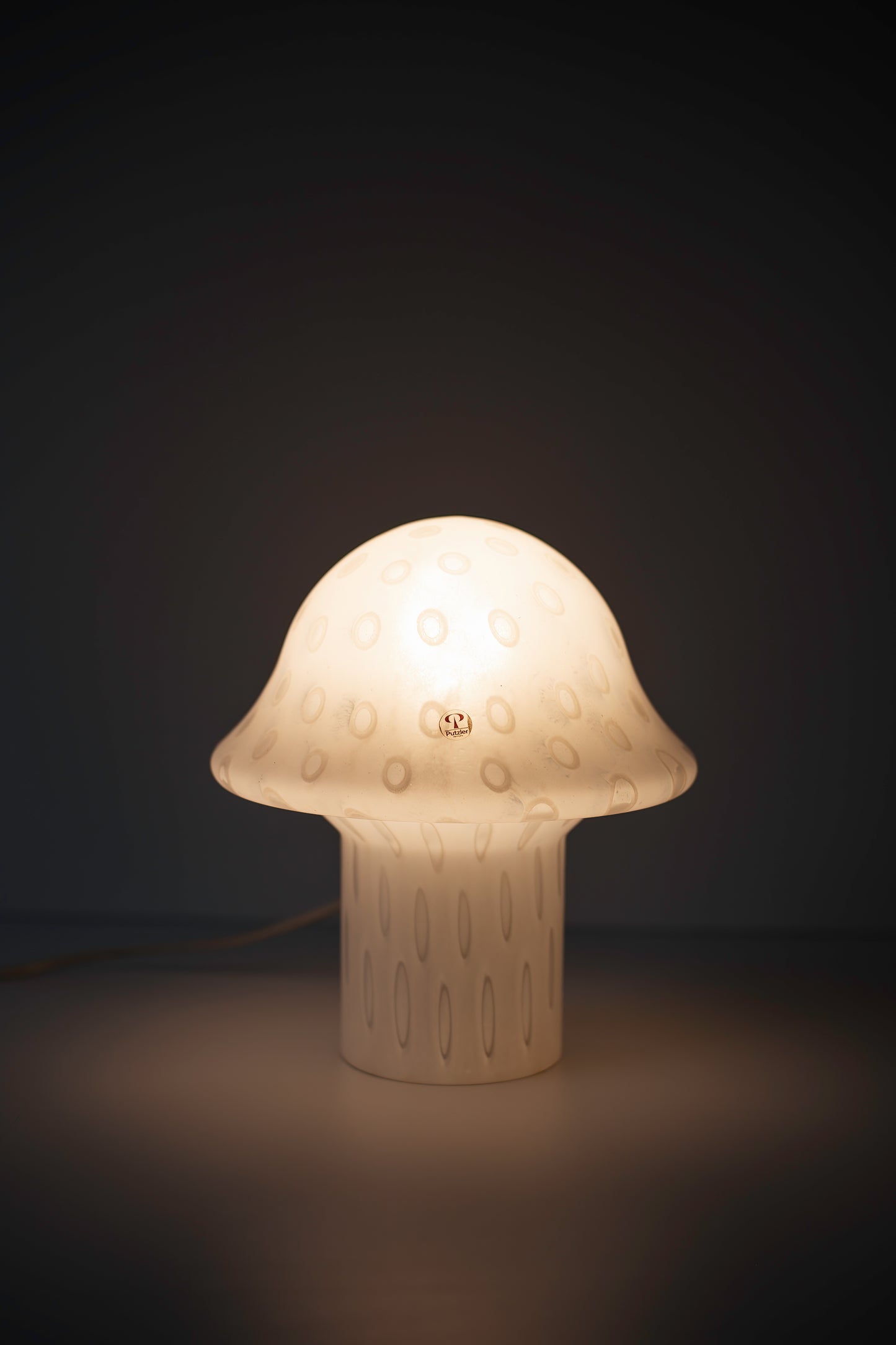 Vintage glass mushroom lamp by Peill and Putzler, Germany 1970s