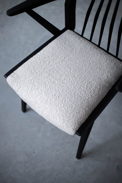 Scaun Casala Modell din fag negru și stofă bouclé – imagine 2