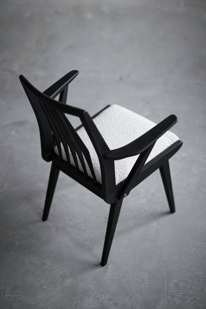 Scaun Casala Modell din fag negru și stofă bouclé – imagine 8