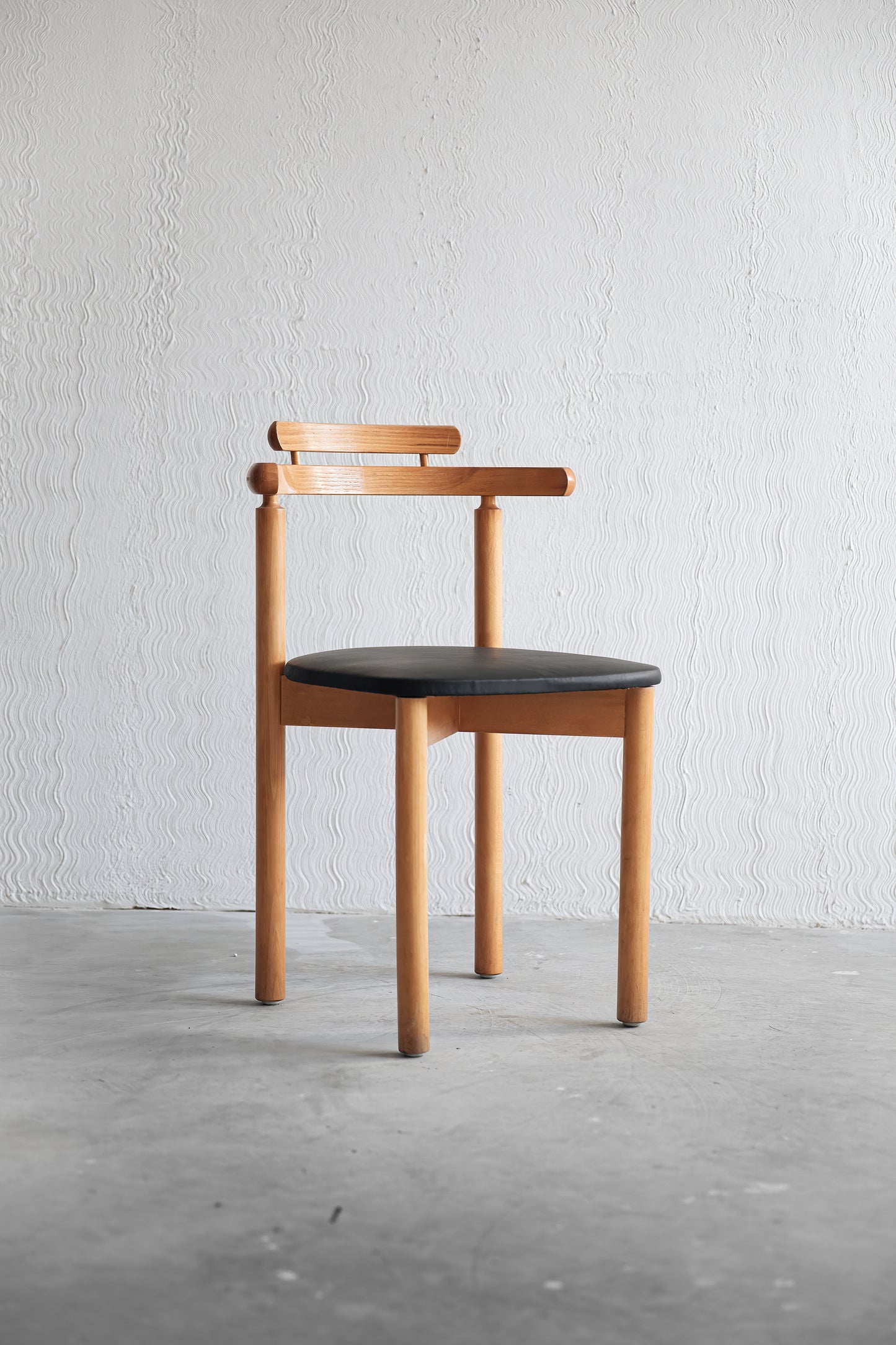 set of four Gangso Mobler dining chairs in Beech wood and leather