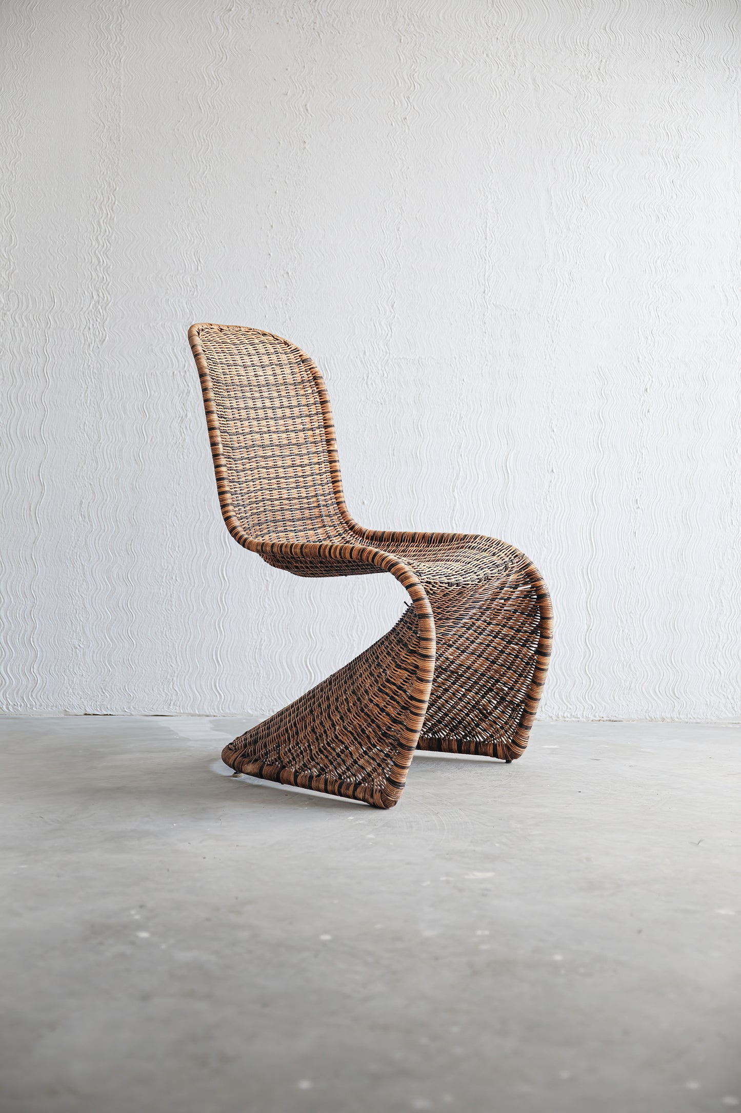 Set of four Rattan chair in Verner Panton style