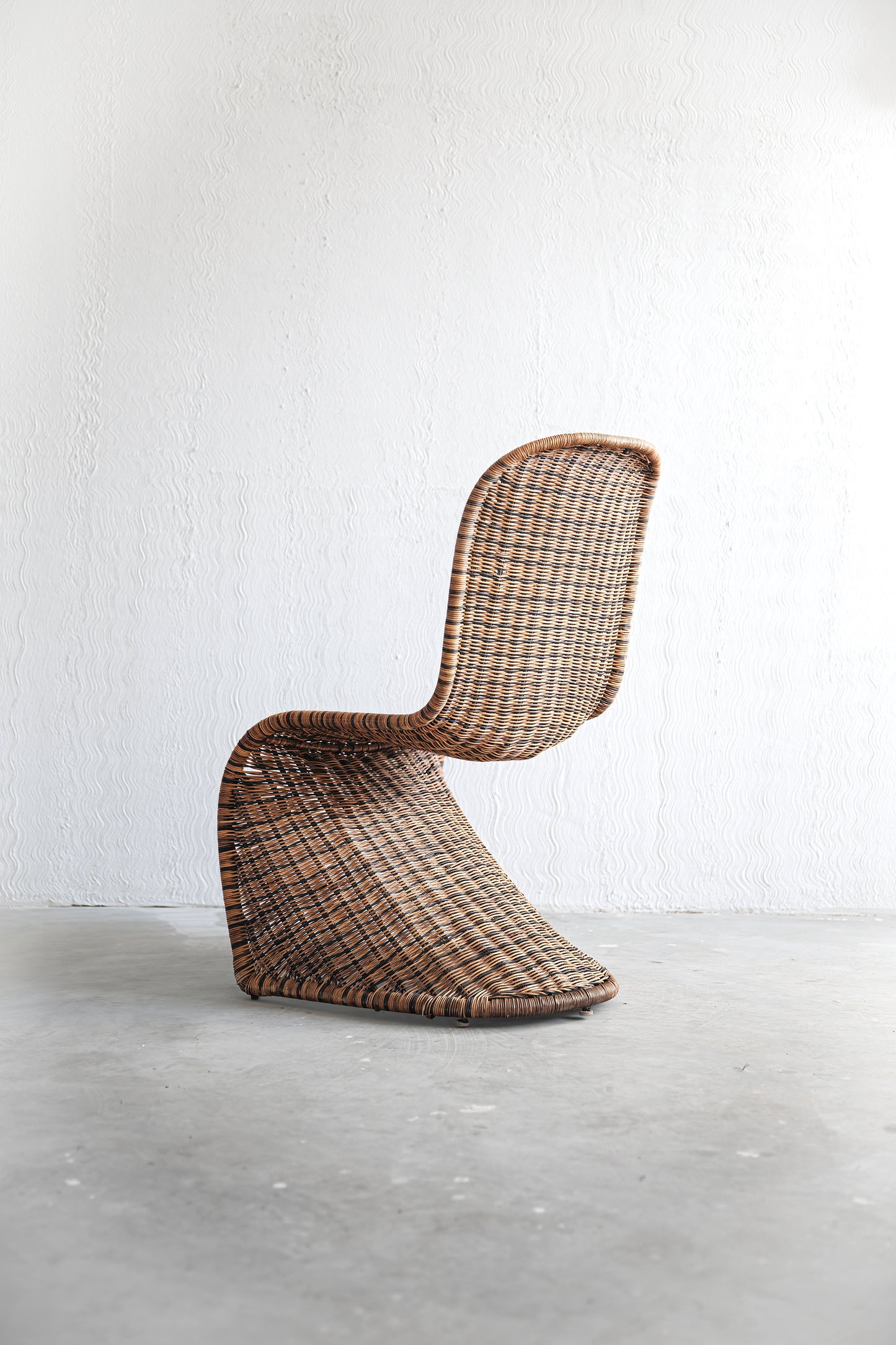 Set of four Rattan chair in Verner Panton style