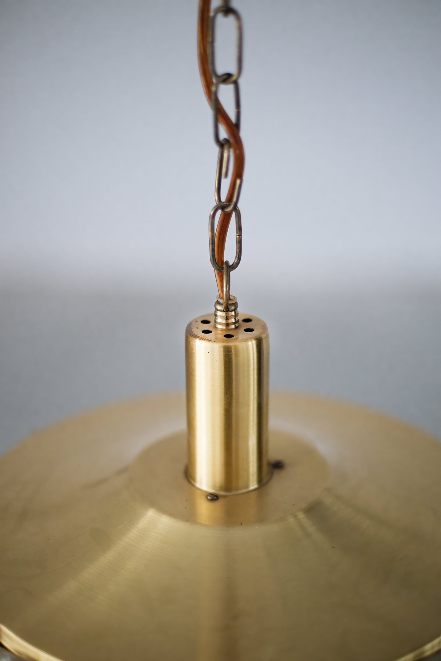 Vitrika Denmark brass hanging lamp, 1960