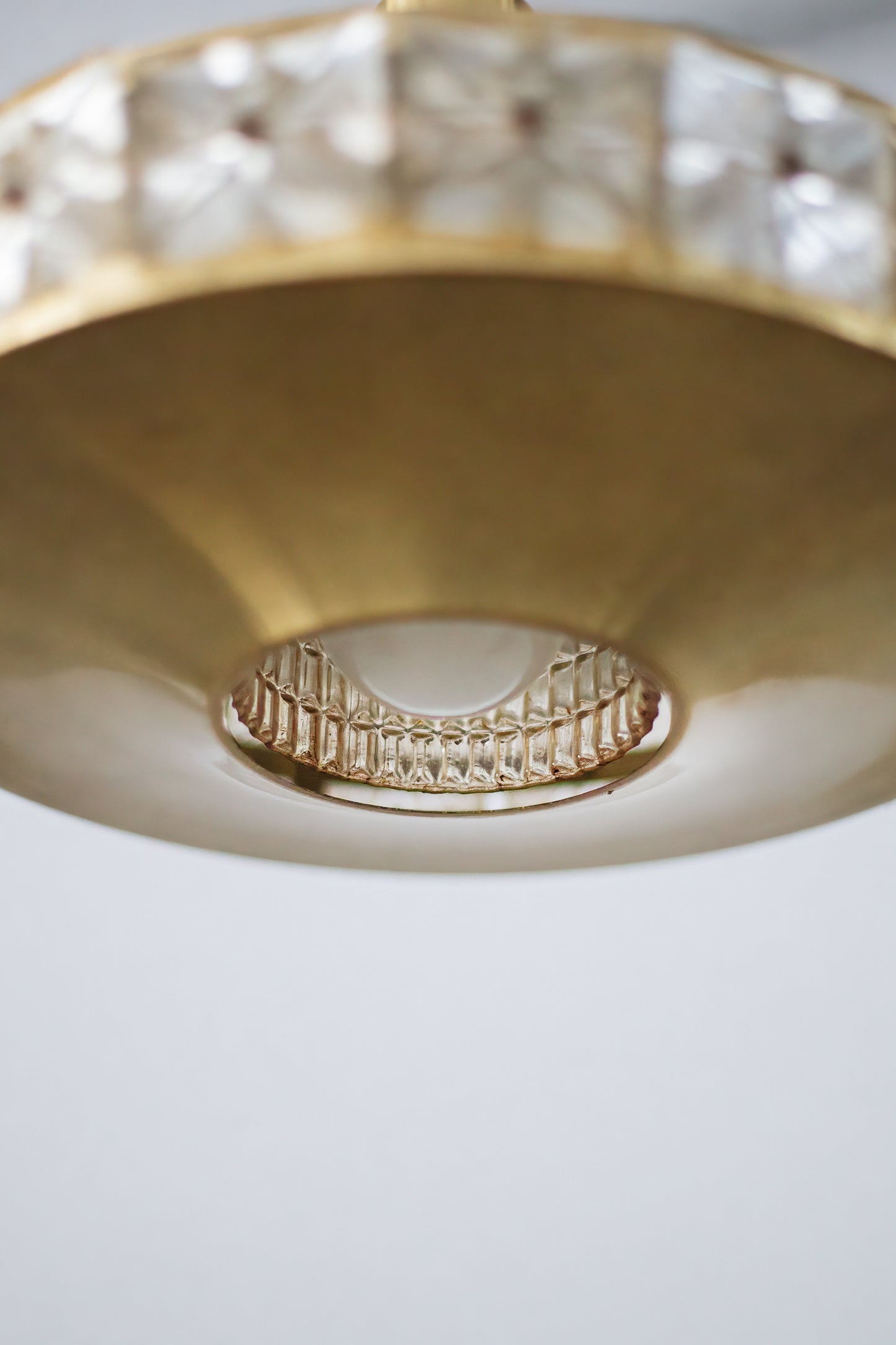 Vitrika Denmark brass hanging lamp, 1960